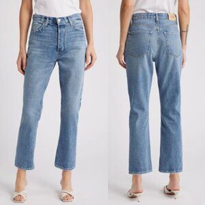NWT New $249 Paige Billy High Waist Crop Straight Leg Jeans In Costar Size 25